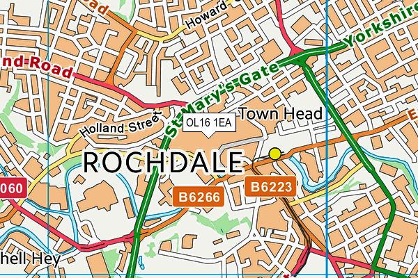 OL16 1EA map - OS VectorMap District (Ordnance Survey) OL16 1EA map - OS VectorMap District (Ordnance Survey)