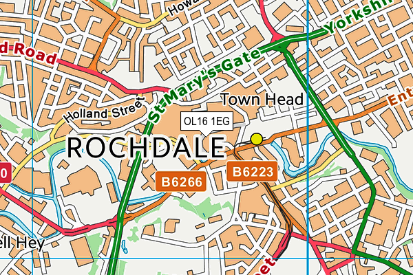OL16 1EG map - OS VectorMap District (Ordnance Survey) OL16 1EG map - OS VectorMap District (Ordnance Survey)