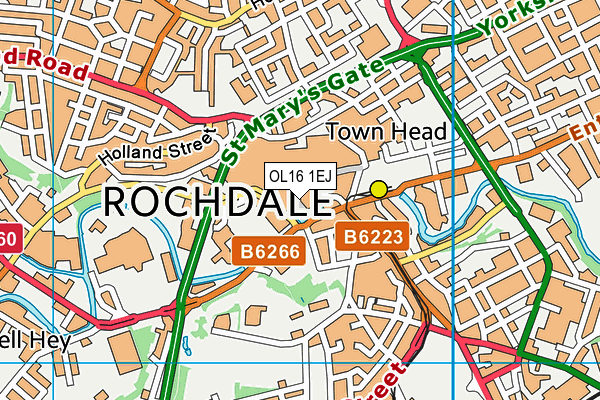 OL16 1EJ map - OS VectorMap District (Ordnance Survey) OL16 1EJ map - OS VectorMap District (Ordnance Survey)