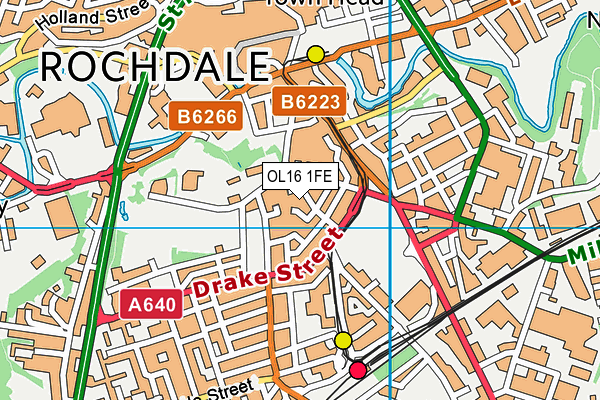 OL16 1FE map - OS VectorMap District (Ordnance Survey) OL16 1FE map - OS VectorMap District (Ordnance Survey)