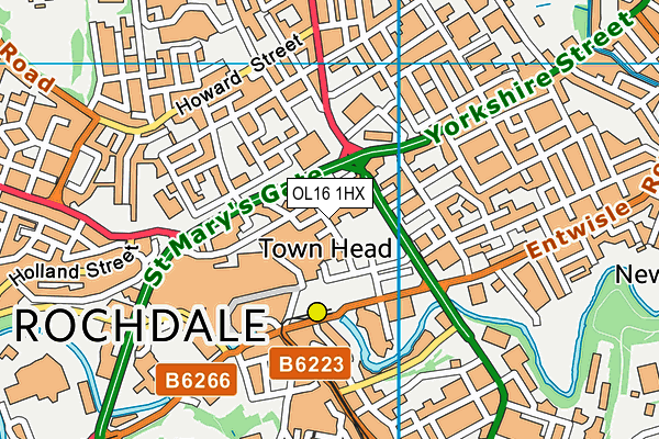 OL16 1HX map - OS VectorMap District (Ordnance Survey) OL16 1HX map - OS VectorMap District (Ordnance Survey)