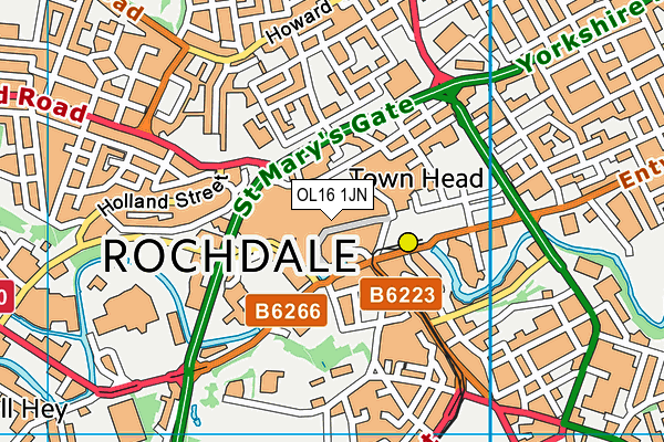 OL16 1JN map - OS VectorMap District (Ordnance Survey) OL16 1JN map - OS VectorMap District (Ordnance Survey)