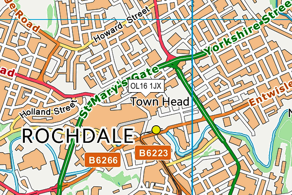 OL16 1JX map - OS VectorMap District (Ordnance Survey) OL16 1JX map - OS VectorMap District (Ordnance Survey)