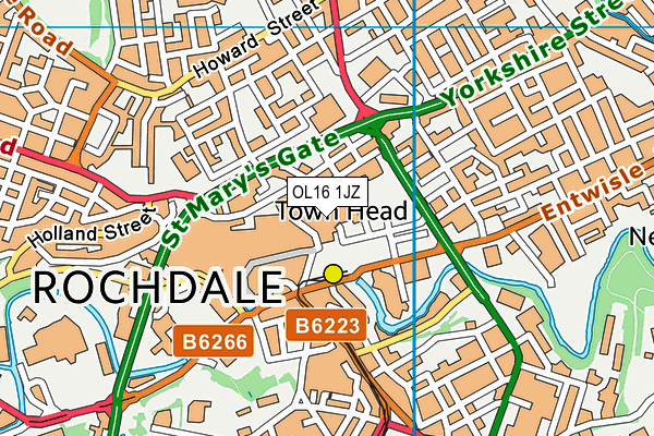 OL16 1JZ map - OS VectorMap District (Ordnance Survey) OL16 1JZ map - OS VectorMap District (Ordnance Survey)