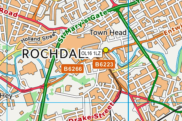 OL16 1LZ map - OS VectorMap District (Ordnance Survey) OL16 1LZ map - OS VectorMap District (Ordnance Survey)