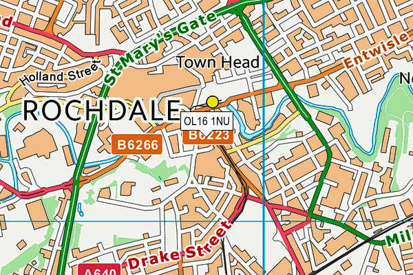 OL16 1NU map - OS VectorMap District (Ordnance Survey) OL16 1NU map - OS VectorMap District (Ordnance Survey)