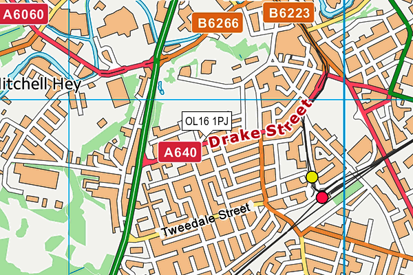 OL16 1PJ map - OS VectorMap District (Ordnance Survey) OL16 1PJ map - OS VectorMap District (Ordnance Survey)