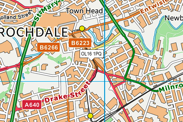 OL16 1PQ map - OS VectorMap District (Ordnance Survey) OL16 1PQ map - OS VectorMap District (Ordnance Survey)