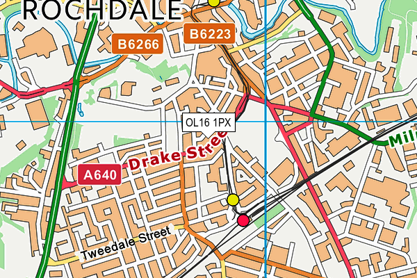 OL16 1PX map - OS VectorMap District (Ordnance Survey) OL16 1PX map - OS VectorMap District (Ordnance Survey)