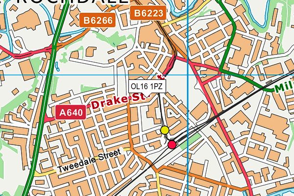 OL16 1PZ map - OS VectorMap District (Ordnance Survey) OL16 1PZ map - OS VectorMap District (Ordnance Survey)