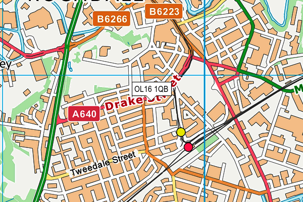 OL16 1QB map - OS VectorMap District (Ordnance Survey) OL16 1QB map - OS VectorMap District (Ordnance Survey)
