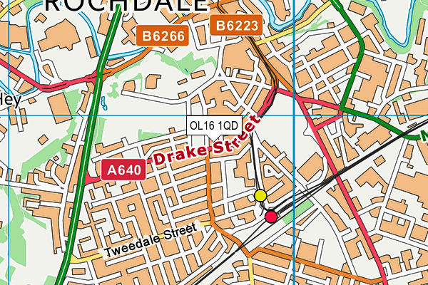 OL16 1QD map - OS VectorMap District (Ordnance Survey) OL16 1QD map - OS VectorMap District (Ordnance Survey)