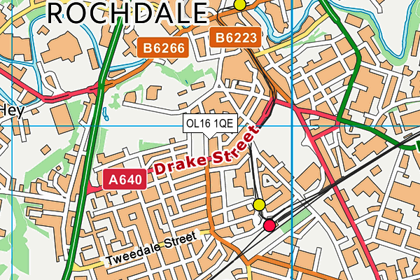 OL16 1QE map - OS VectorMap District (Ordnance Survey) OL16 1QE map - OS VectorMap District (Ordnance Survey)