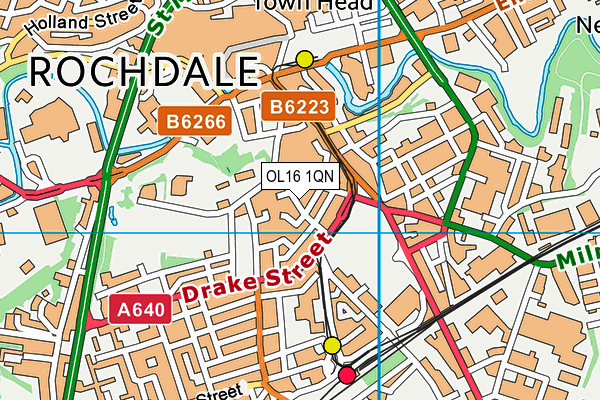 OL16 1QN map - OS VectorMap District (Ordnance Survey) OL16 1QN map - OS VectorMap District (Ordnance Survey)