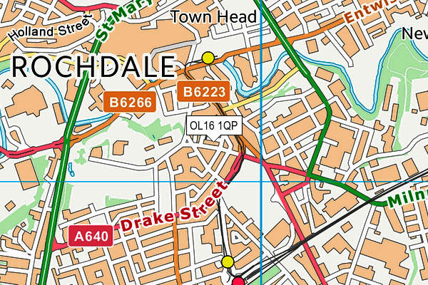 OL16 1QP map - OS VectorMap District (Ordnance Survey) OL16 1QP map - OS VectorMap District (Ordnance Survey)