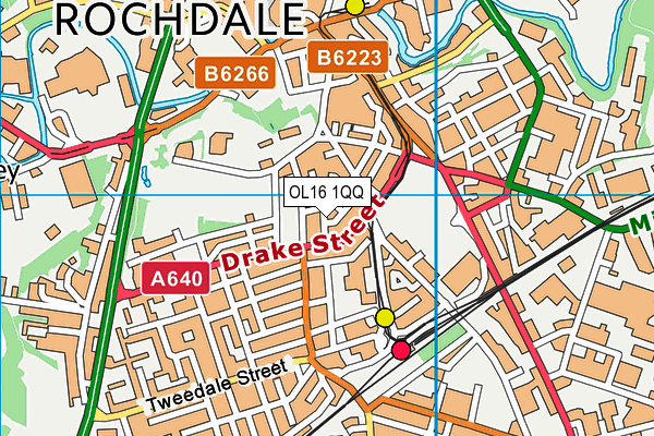 OL16 1QQ map - OS VectorMap District (Ordnance Survey)
