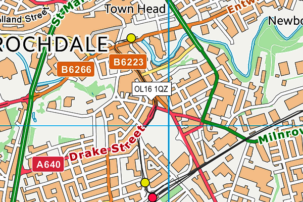 OL16 1QZ map - OS VectorMap District (Ordnance Survey) OL16 1QZ map - OS VectorMap District (Ordnance Survey)