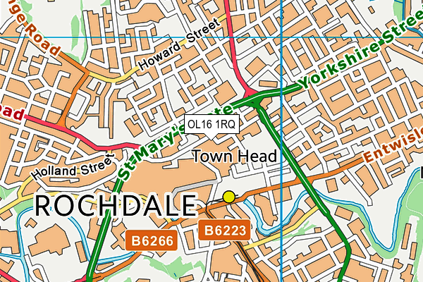 OL16 1RQ map - OS VectorMap District (Ordnance Survey) OL16 1RQ map - OS VectorMap District (Ordnance Survey)