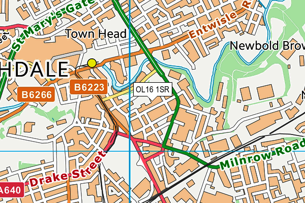 OL16 1SR map - OS VectorMap District (Ordnance Survey) OL16 1SR map - OS VectorMap District (Ordnance Survey)