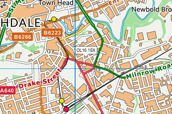 OL16 1SX map - OS VectorMap District (Ordnance Survey) OL16 1SX map - OS VectorMap District (Ordnance Survey)