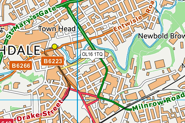 OL16 1TQ map - OS VectorMap District (Ordnance Survey) OL16 1TQ map - OS VectorMap District (Ordnance Survey)