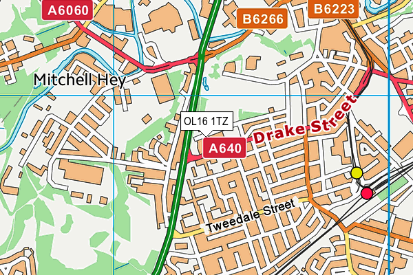 OL16 1TZ map - OS VectorMap District (Ordnance Survey) OL16 1TZ map - OS VectorMap District (Ordnance Survey)