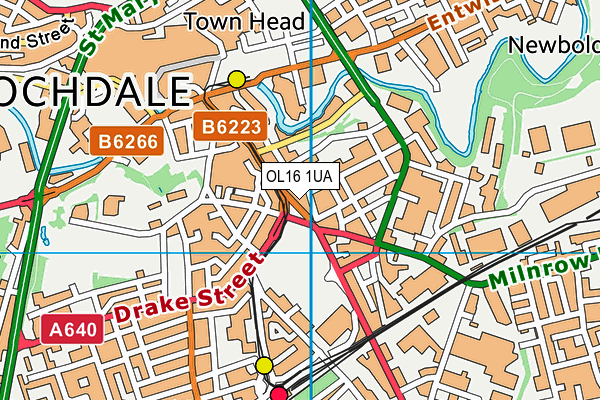 OL16 1UA map - OS VectorMap District (Ordnance Survey) OL16 1UA map - OS VectorMap District (Ordnance Survey)
