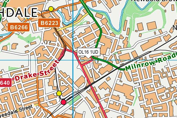 OL16 1UD map - OS VectorMap District (Ordnance Survey) OL16 1UD map - OS VectorMap District (Ordnance Survey)