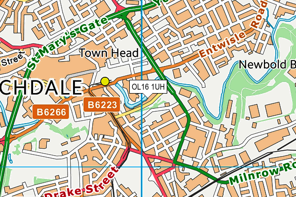 OL16 1UH map - OS VectorMap District (Ordnance Survey) OL16 1UH map - OS VectorMap District (Ordnance Survey)