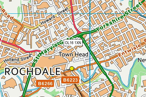 OL16 1XN map - OS VectorMap District (Ordnance Survey) OL16 1XN map - OS VectorMap District (Ordnance Survey)