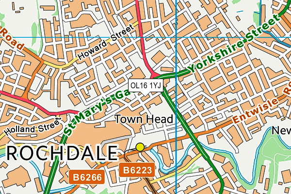 OL16 1YJ map - OS VectorMap District (Ordnance Survey) OL16 1YJ map - OS VectorMap District (Ordnance Survey)