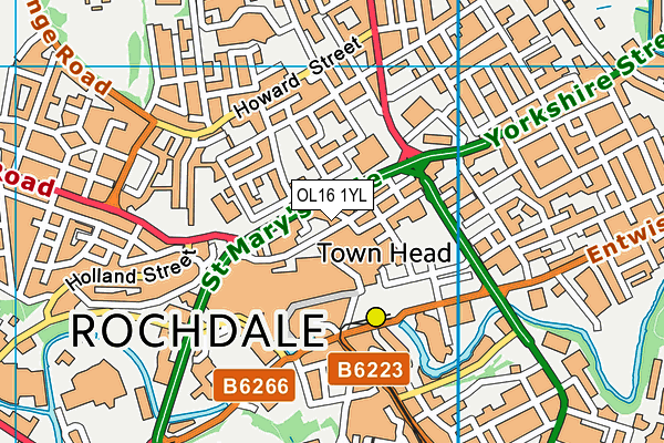 OL16 1YL map - OS VectorMap District (Ordnance Survey) OL16 1YL map - OS VectorMap District (Ordnance Survey)