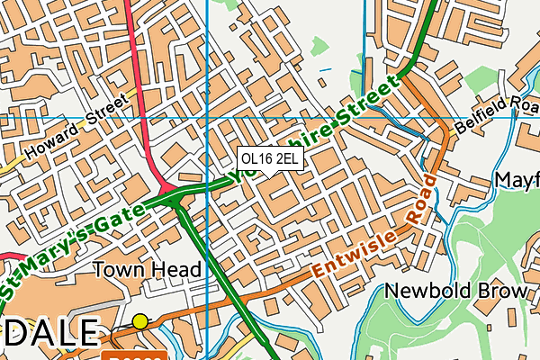 OL16 2EL map - OS VectorMap District (Ordnance Survey) OL16 2EL map - OS VectorMap District (Ordnance Survey)