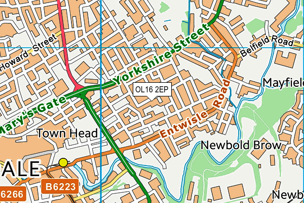 OL16 2EP map - OS VectorMap District (Ordnance Survey) OL16 2EP map - OS VectorMap District (Ordnance Survey)
