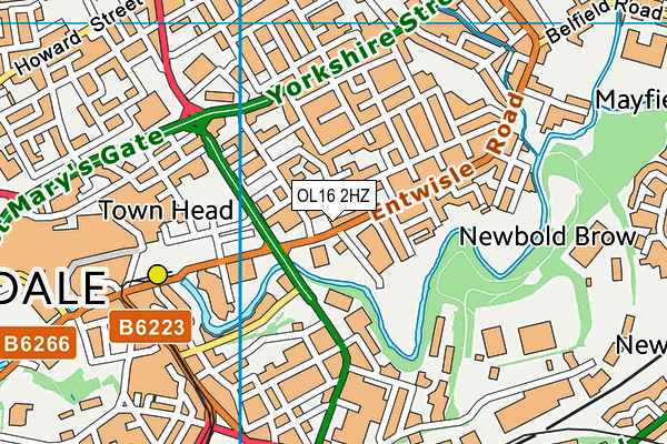 OL16 2HZ map - OS VectorMap District (Ordnance Survey) OL16 2HZ map - OS VectorMap District (Ordnance Survey)