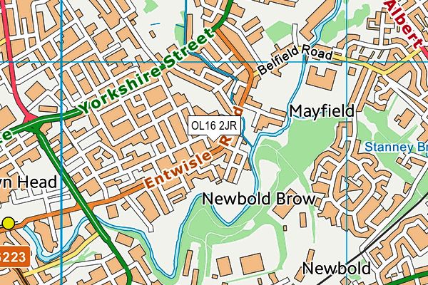 OL16 2JR map - OS VectorMap District (Ordnance Survey) OL16 2JR map - OS VectorMap District (Ordnance Survey)