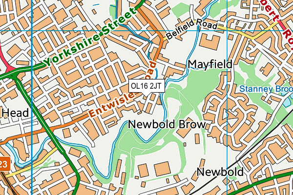 OL16 2JT map - OS VectorMap District (Ordnance Survey) OL16 2JT map - OS VectorMap District (Ordnance Survey)