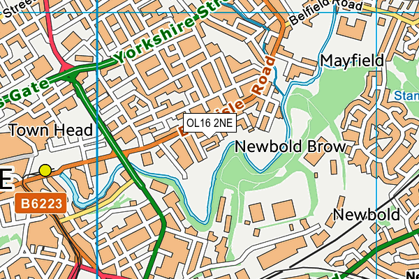 OL16 2NE map - OS VectorMap District (Ordnance Survey) OL16 2NE map - OS VectorMap District (Ordnance Survey)