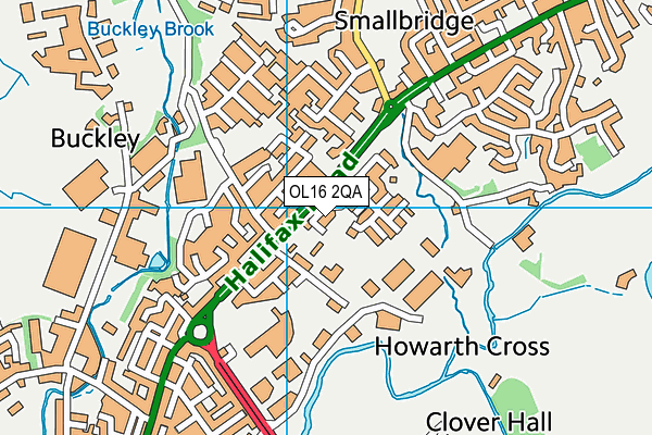 OL16 2QA map - OS VectorMap District (Ordnance Survey) OL16 2QA map - OS VectorMap District (Ordnance Survey)