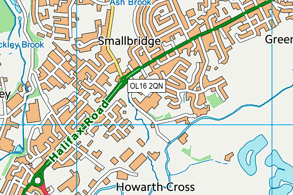 OL16 2QN map - OS VectorMap District (Ordnance Survey) OL16 2QN map - OS VectorMap District (Ordnance Survey)