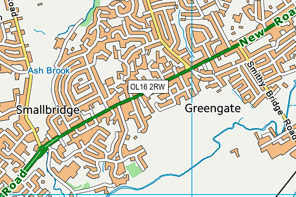 OL16 2RW map - OS VectorMap District (Ordnance Survey) OL16 2RW map - OS VectorMap District (Ordnance Survey)