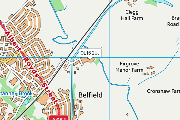 OL16 2UJ map - OS VectorMap District (Ordnance Survey) OL16 2UJ map - OS VectorMap District (Ordnance Survey)