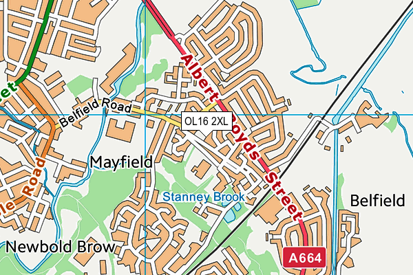 OL16 2XL map - OS VectorMap District (Ordnance Survey) OL16 2XL map - OS VectorMap District (Ordnance Survey)