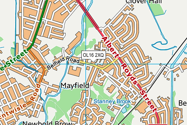 OL16 2XQ map - OS VectorMap District (Ordnance Survey) OL16 2XQ map - OS VectorMap District (Ordnance Survey)
