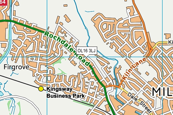 OL16 3LJ map - OS VectorMap District (Ordnance Survey) OL16 3LJ map - OS VectorMap District (Ordnance Survey)