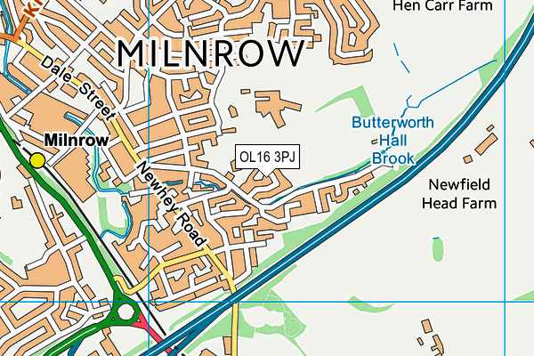 OL16 3PJ map - OS VectorMap District (Ordnance Survey) OL16 3PJ map - OS VectorMap District (Ordnance Survey)