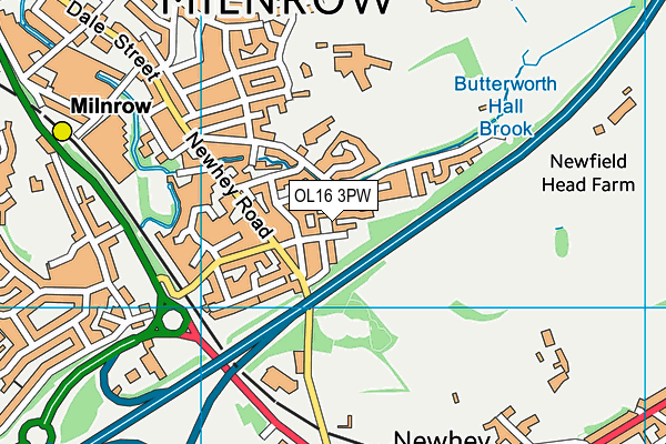 OL16 3PW map - OS VectorMap District (Ordnance Survey) OL16 3PW map - OS VectorMap District (Ordnance Survey)