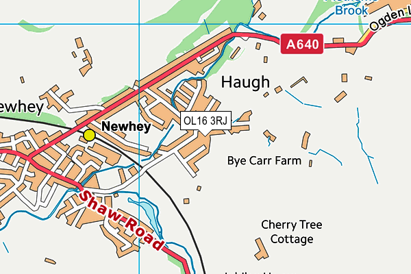 OL16 3RJ map - OS VectorMap District (Ordnance Survey)