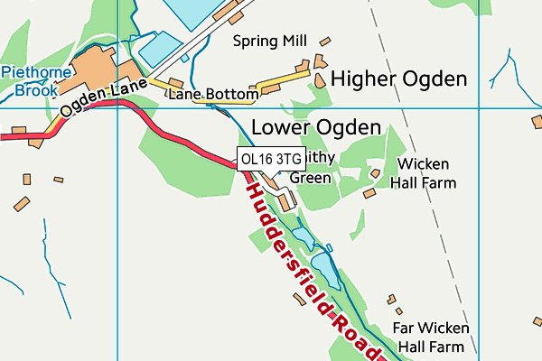 OL16 3TG map - OS VectorMap District (Ordnance Survey) OL16 3TG map - OS VectorMap District (Ordnance Survey)