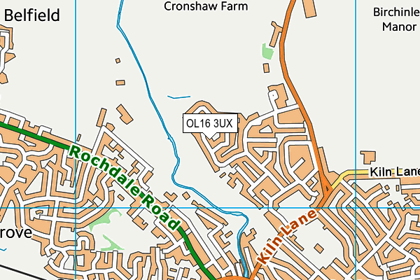 OL16 3UX map - OS VectorMap District (Ordnance Survey) OL16 3UX map - OS VectorMap District (Ordnance Survey)